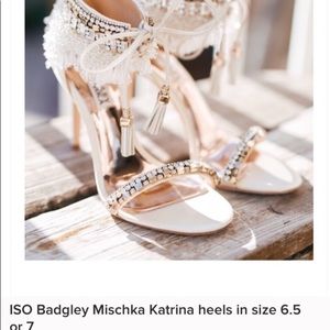 ISO Badgley Mischka Katrina boho beaded heels